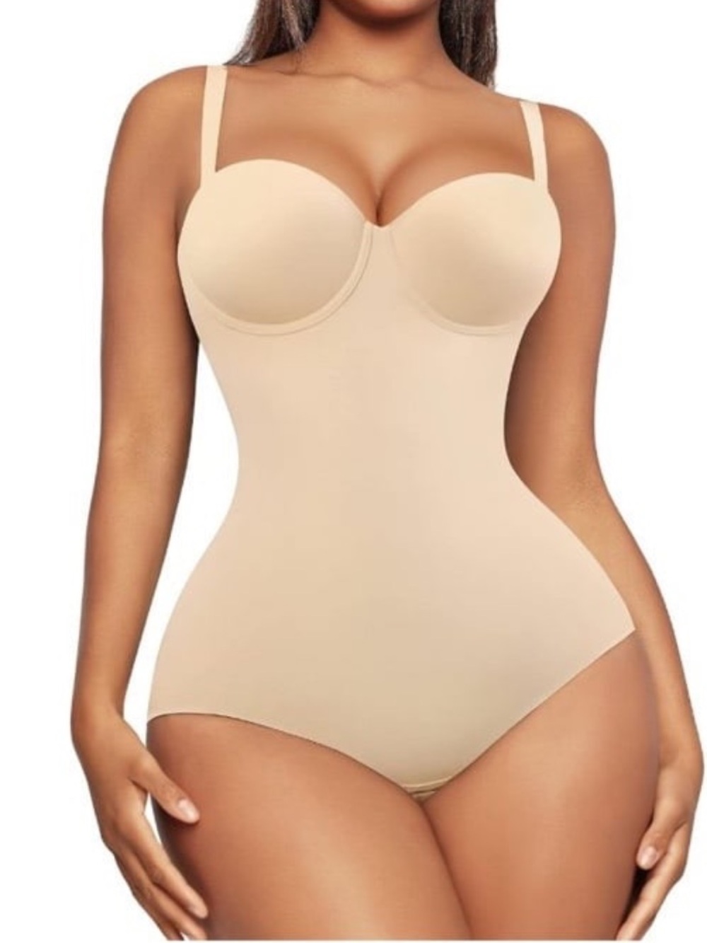 FeelinGirl Body Shaper Women Tummy Control Shapewear Bodysuit Molded Bra NWT 3XL